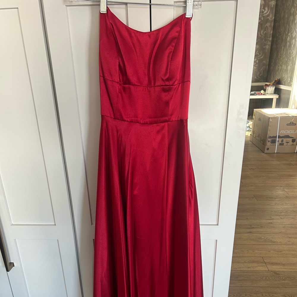 Red prom or formal dress
